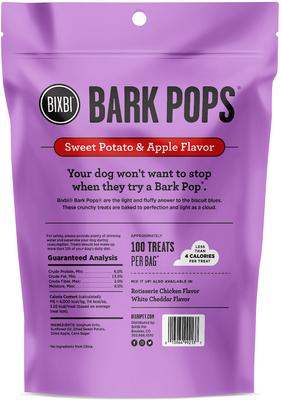 Bark Pops Chicken-Free Sweet Potato & Apple Flavor Light & Crunchy Dog Treats, 4-oz bag