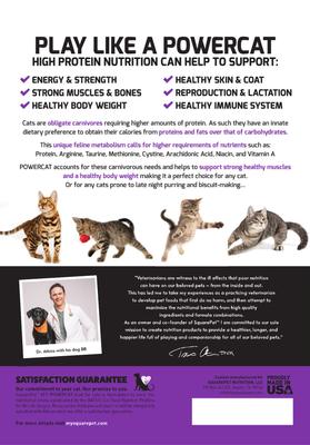 VFS PowerCat Turkey & Chicken High Protein Dry Cat Food, 4.4-lb bag