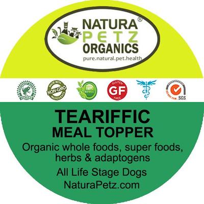 TEARIFFIC MEAL TOPPER* Suplemento para perros con soporte para manchas de lágrimas*, frasco de 4 oz