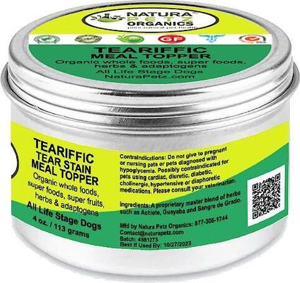 TEARIFFIC MEAL TOPPER* Tear Stain Support* Dog Supplement, 4-oz jar