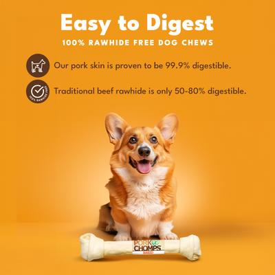 Golosina masticable para perros con nudo de piel de cerdo horneado de 20 pulgadas, 1 unidad