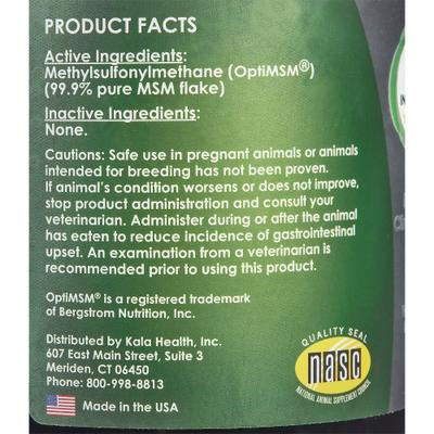 MSM Unflavored Powder Supplement for Dogs, 1-lb tub