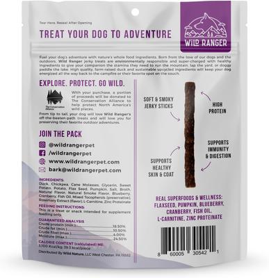 Duck, Sweet Potato, Pumpkin & Flaxseed with Real Superfoods Jerky Dog Treats, 8-oz bag