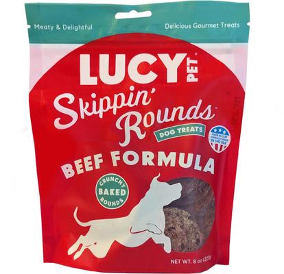 Skippin' Rounds Pea-Free Beef Formula Crunchy Dog Treats, 8-oz bag