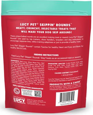 Skippin' Rounds Pea-Free Beef Formula Crunchy Dog Treats, 8-oz bag