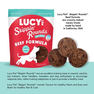 Skippin' Rounds Pea-Free Beef Formula Crunchy Dog Treats, 8-oz bag