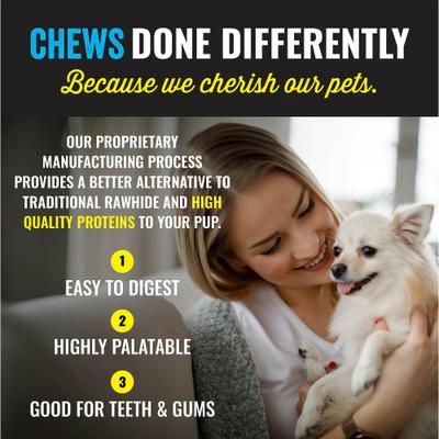 Chew Bits Premium Adult Mixed Proteins Crunchy Natural Dog Chew Treats, 1.5-lb bag