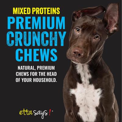 Chew Bits Premium Adult Mixed Proteins Crunchy Natural Dog Chew Treats, 1.5-lb bag