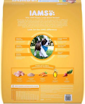 Bundle: Iams ProActive Health Smart Puppy Large Breed Dry Food, 30.6-lb bag + American Journey Beef Recipe Grain-Free Soft & Chewy Training Bits Dog Treats
