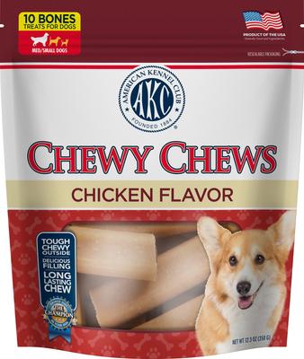 AKC 10 Piece Dentacare Filled Bone Dental Dog Chew Treats, 15.8-oz bag