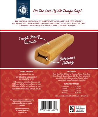 AKC 10 Piece Dentacare Filled Bone Dental Dog Chew Treats, 15.8-oz bag