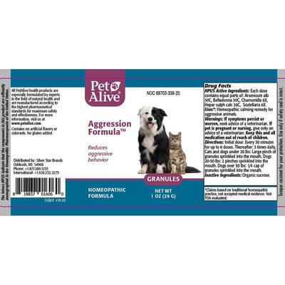 Aggression Formula Homeopathic Medicine for Behavior Issues for Dogs & Cats, 1-oz jar