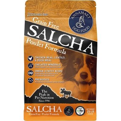 Alimento seco para perros Salcha Poulet Formula sin cereales, bolsa de 25 lb