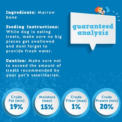 Roasted Beef Marrow 6-in Bone Dog Treats, 1 count