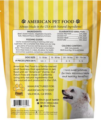 Fetch Fries Beef & Sweet Potato Dog Treats, 16-oz bag