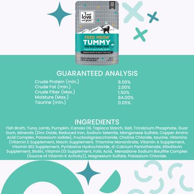 Feed Meow Tummy Tuna & Pumpkin Feast Grain-Free Chunks In Gravy Wet Cat Food, 3-oz pouch, case of 24