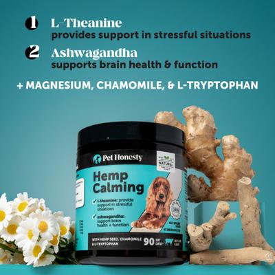 Hemp Calming Beef Flavored Calming & Anxiety Chews Supplement for Dogs, 90 count