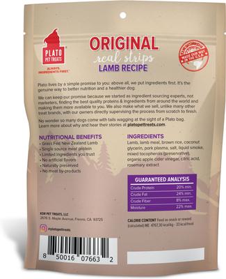 Original Real Strips Lamb Dog Treat, 18-oz bag