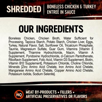 Bundle: Wellness CORE Signature Selects Shredded Boneless Chicken & Turkey Entree in Sauce + Shredded Boneless Chicken & Chicken Liver Entree in Sauce Canned Cat Food, 2.8-oz, case of 12