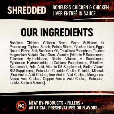 Bundle: Wellness CORE Signature Selects Shredded Boneless Chicken & Turkey Entree in Sauce + Shredded Boneless Chicken & Chicken Liver Entree in Sauce Canned Cat Food, 2.8-oz, case of 12