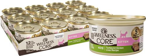CORE Kitten Chicken & Salmon Natural Grain-Free Pate Wet Cat Food, 3-oz can, case of 12