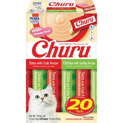 Churu Chicken Variety Pack - Premios para lamer sin cereales para gatos, tubo de 0.5 oz, 20 unidades