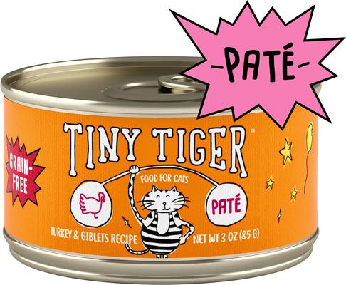 Bundle: Tiny Tiger Pate Turkey & Giblets Recipe Grain-Free Canned Cat Food, 3-oz, case of 24 + Fancy Feast Classic Turkey & Giblets Feast Canned Cat Food, 3-oz, case of 24