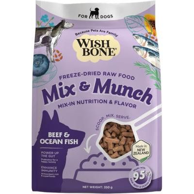 Alimento liofilizado para perros adultos Mix & Munch de carne cruda de res y venado, alto en proteínas y sin cereales, bolsa de 355 g
