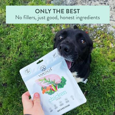 Woof Chicken Recipe Grain-Free Freeze-Dried Dog Treats, 1.76-oz bag