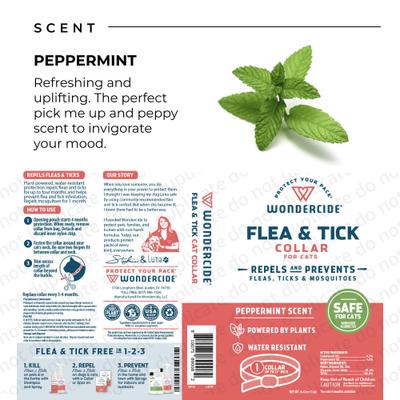 Natural Flea, Tick & Mosquito Repellent Cat Collar, Peppermint