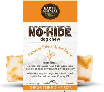 No-Hide Small Rolls Long Lasting Natural Rawhide Alternative Chicken Recipe Chew Dog Treats, 1 count