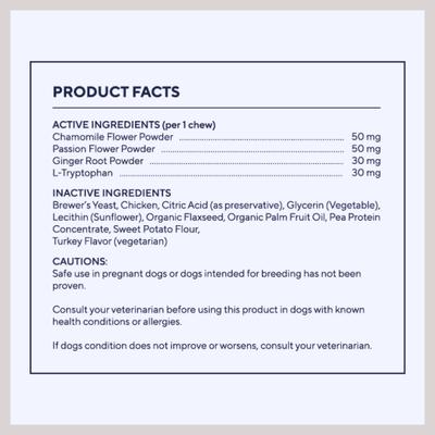 Calming Turkey Flavor Chews Dog Supplement, 60 count