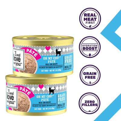 Oh My Cod! Pate Grain-Free Canned Cat Food, 5.5-oz, case of 12