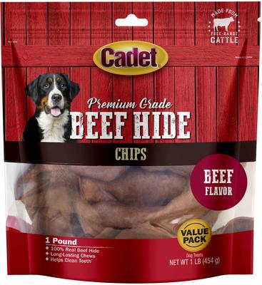 Premium Beef Hide Chips Chicken Flavor Dog Chews, 1-lb bag
