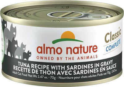 Classic Complete Grain-Free Tuna Recipe with Sardines in Gravy Cat Food, 2.47-oz, case of 12