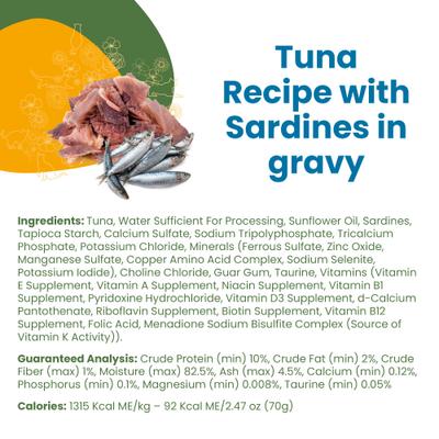 Classic Complete Grain-Free Tuna Recipe with Sardines in Gravy Cat Food, 2.47-oz, case of 12
