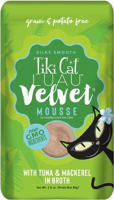 Luau Velvet Mousse Tuna & Mackerel Grain-Free Wet Cat Food, 2.8-oz pouch, case of 12