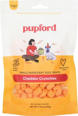 Cheddar Crunchies Human-Grade Limited Ingredient Cheddar Cheese Flavored Crunchy Dog Treats, 7.5-oz bag