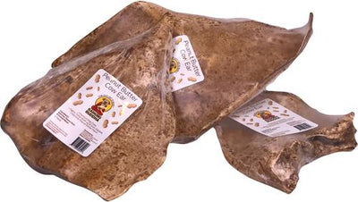 Golosinas para perros con orejas de vaca y mantequilla de maní