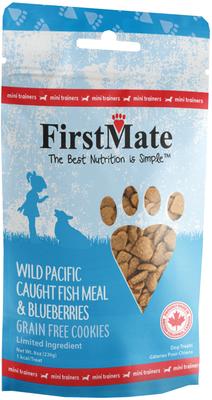 Wild Pacific Caught Fish Meal & Blueberries Mini Trainer Grain-Free Dog Treats, 8-oz bag