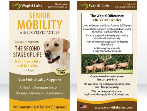 Senior Mobility Formula Dog Tablets Supplement, 120 tablet