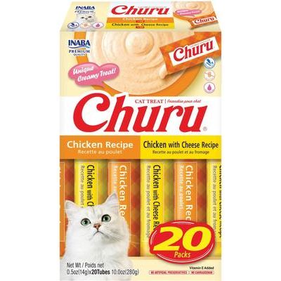 Churu Chicken Variety Pack - Premios para lamer sin cereales para gatos, tubo de 0.5 oz, 20 unidades