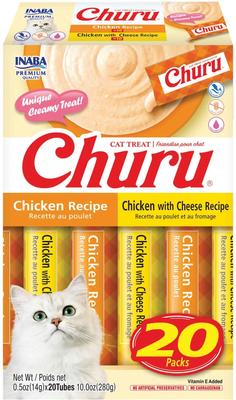 Churu Chicken Variety Pack - Premios para lamer sin cereales para gatos, tubo de 0.5 oz, 20 unidades