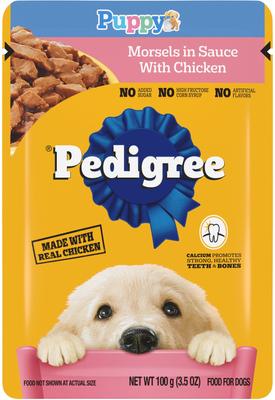 Choice Cuts Puppy Morsels in Sauce with Chicken Wet Dog Food, 3.5-oz pouch, bundle of 32