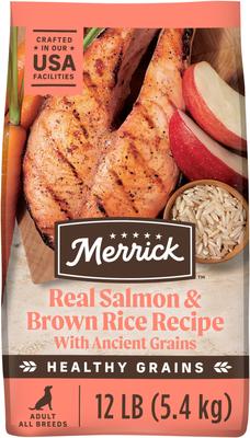 Healthy Grains Real Salmon & Brown Rice Recipe with Ancient Grains Dry Dog Food, 4-lb bag