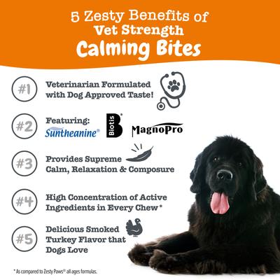 Vet Strength Behavior, Suplemento Calmante sabor Pavo, Perros. 90 chews