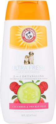 Champú y acondicionador desenredante 2 en 1 para perros Pet Fresh, con pepino y tuna, botella de 473 ml