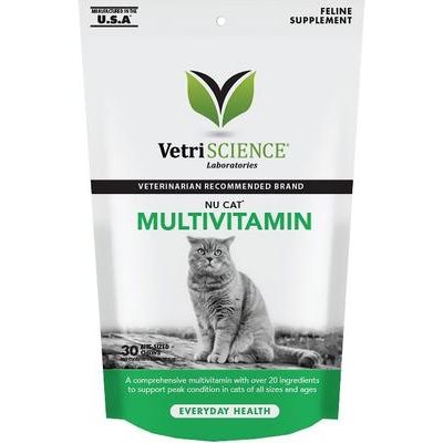 Nu Cat Soft Chews Multivitamínico para Gatos, 30 unidades