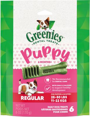 Regular Natural Puppy Dental Dog Treats, 12 count