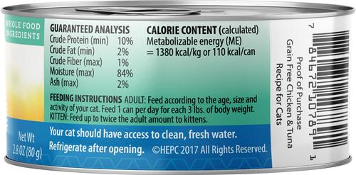 Grain-Free Chicken & Tuna Recipe Canned Cat Food, 2.8-oz, case of 24